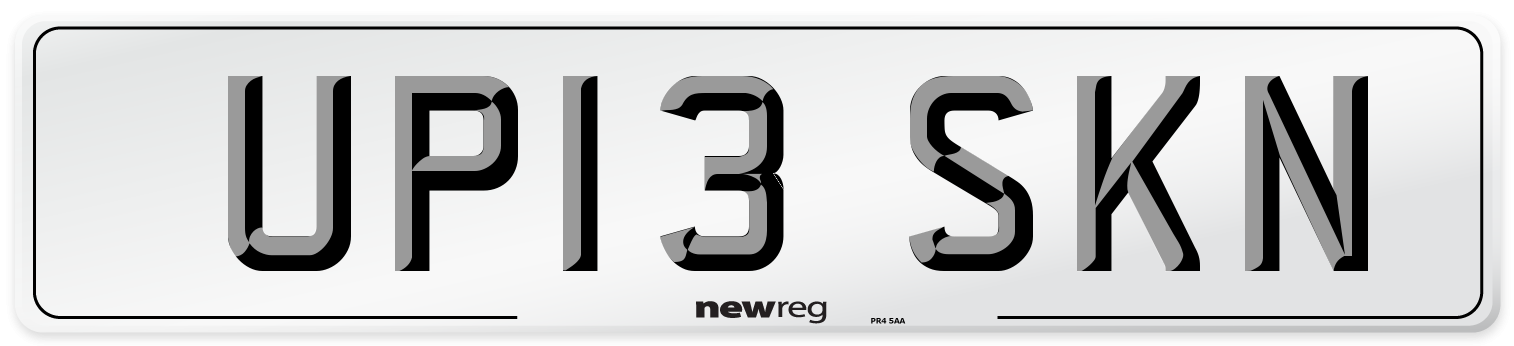 UP13 SKN Number Plate from New Reg